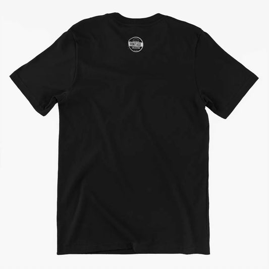 Black MLK Line Up unisex t-shirt with a small circular logo on the upper back.