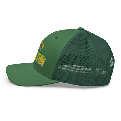 Green trucker cap with "Trenton New Jersey 1975" text.