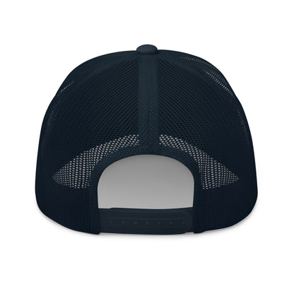 Salem University of Oregon trucker cap with a mesh back and adjustable strap.