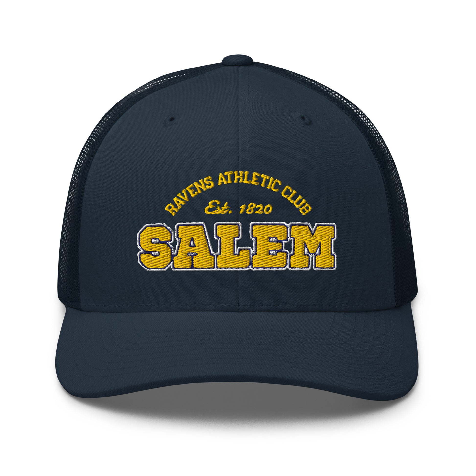 Salem University of Oregon vintage trucker cap with embroidered text.