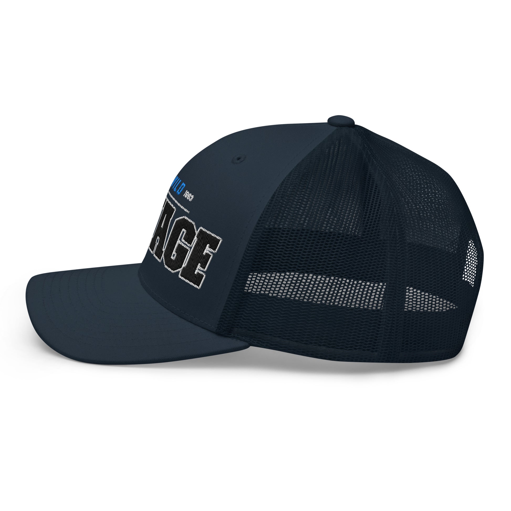 Trucker cap with "WILD 1963" and "AGE" embroidered on the front.