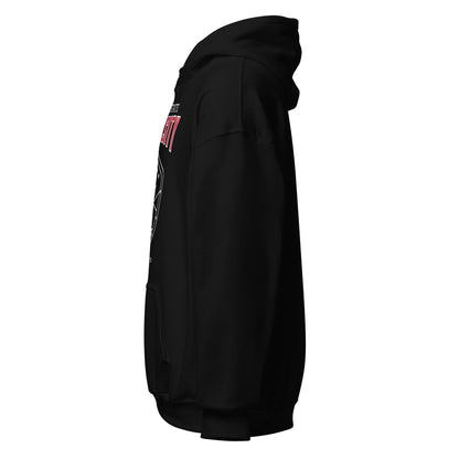 Chicago State University black vintage athletic hoodie with front pocket.