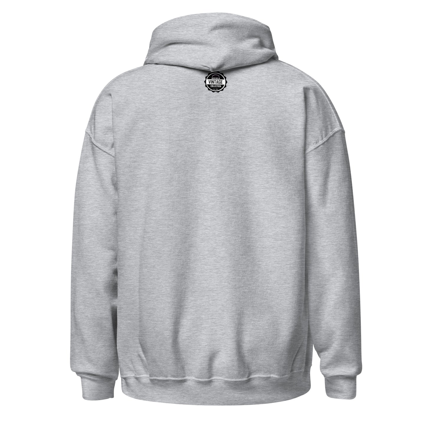 Back view of a grey Charleston Athletic Club hoodie with a vintage logo.