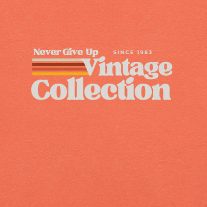 Retro Collection Unisex T-Shirt with "Never Give Up Since 1983 Vintage Collection" text.