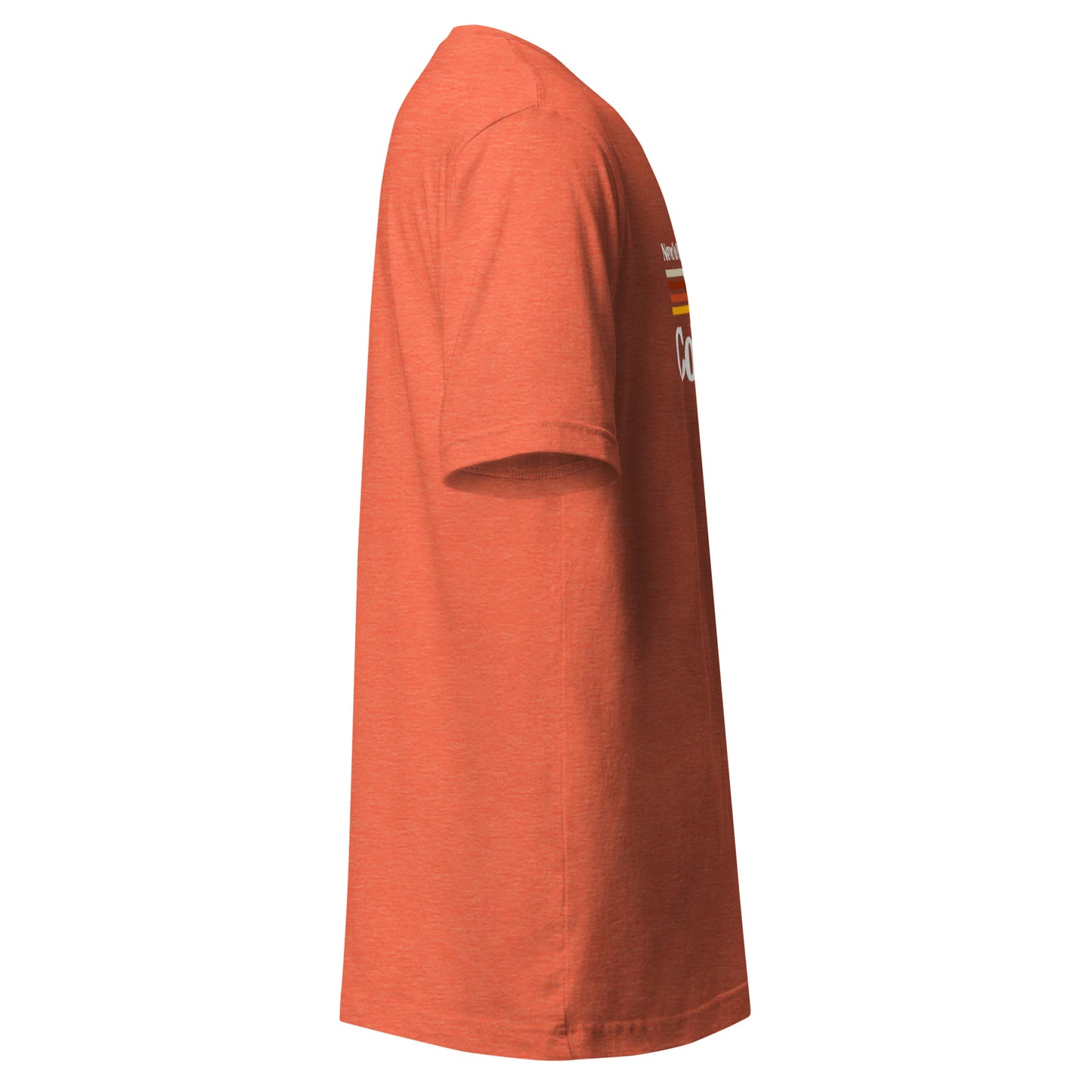 Retro Collection Unisex T-Shirt in heathered orange with graphic print.